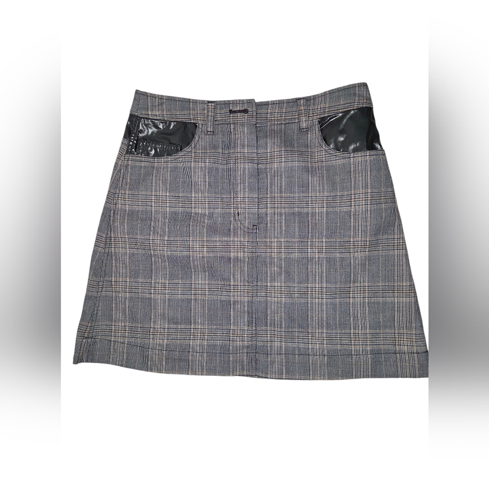 Derek Lam 10 Crosby Gray Plaid Mini Skirt Size 8